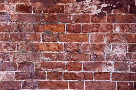 Old red brick wall texture background. Grunge brick wall.の写真素材