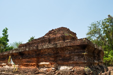 Old Pagoda of temple in north thailandの写真素材