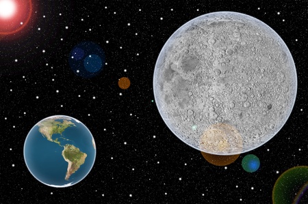 Abstract planet and star backgroundの写真素材