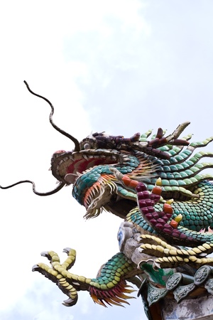 Chinese style dragon statue in Thailandの写真素材