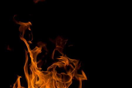 fire on a black background
