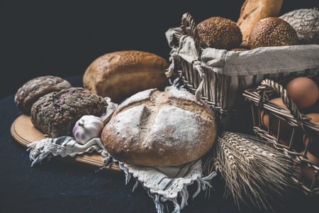 Assortment of baked breadの写真素材