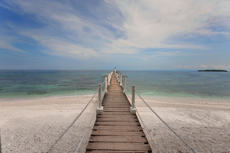 Pier to Sumilon Island Cebu Philippines, in a tranquil scene on a nice sunny dayの写真素材