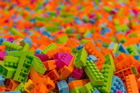 Children play area, kid's corner with toys and toy blocks and bricks