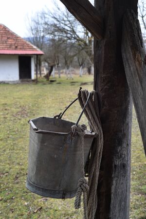 Outdoor photo of Old Rusty Bucketの写真素材