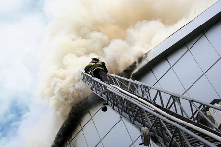 Building on fire