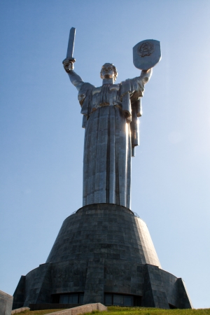 Monument  ,Mother Motherland , in downtown Kiev in the Ukraineのeditorial素材