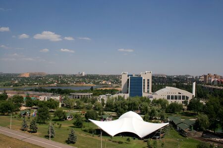 Donetsk - city of Ukraine  Aerial view のeditorial素材