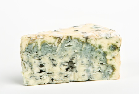 blue cheese isolated on white backgroundの写真素材