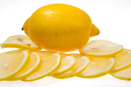 Lemon fruit isolated on white backgroundの写真素材
