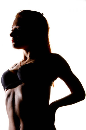 Sexy woman body in lingerie isolated on a white background. sensual beautiful girl.の写真素材