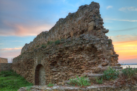 Citadel on the Dniester estuary. Old fortress in town Bilhorod-Dnistrovski, Odessa region. The South of Ukraineの写真素材