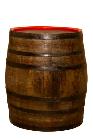 Wooden Barrel. Isolated. Old style wooden barrel for beverage isolatedの写真素材