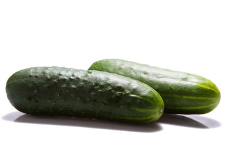 fresh cucumbers isolated on white Cucumber isolated on white backgroundの写真素材