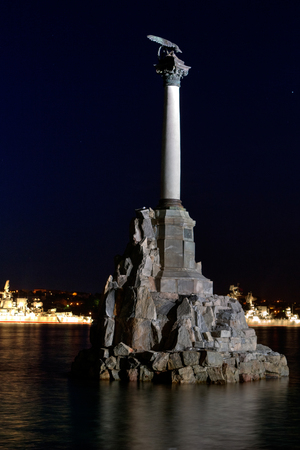 Monument to sunken ships, the symbol of Sevastopol build in 1905, Crimea, Russianの写真素材