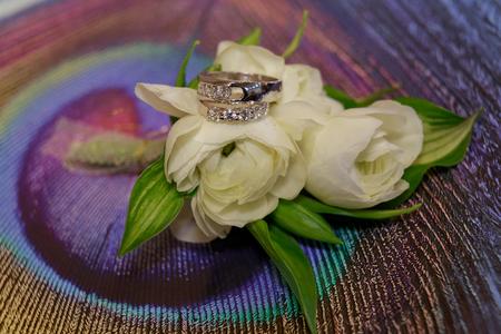 Wedding rings roses day ceremony