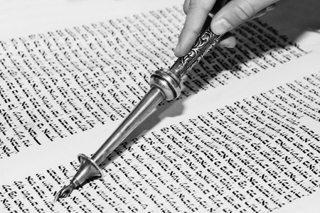 Jewish man dressed in ritual clothing family man  mitzvah jerusalemの写真素材