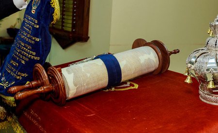 reading the Jewish Torah at Bar Mitzvah Bar Mitzvah Torah readingの写真素材