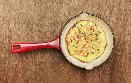 scrambled eggs with grilled tomatoes vegetable omeletの写真素材