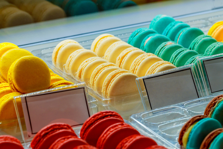 french macarons for sale macaron sweets multicolored, box, biscuit, tasty, taste, color colorfulの写真素材