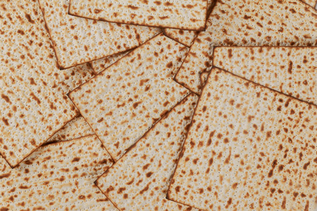 Jewish matza on Passover Jewish holiday, wine and matzo for passover celebrationの写真素材
