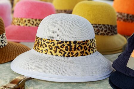 BeautifulSummer hats for ladies. hats color cream hats for sale at marketの写真素材