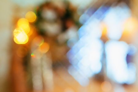 Golden bokeh from crystal chandelierの写真素材