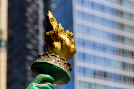 View of the Statue of Libertys Torch on Liberty The replica of the Statue of Libertyの写真素材