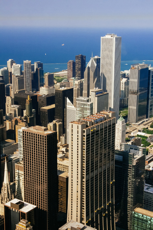 CHICAGO, USA - 20 July, 2017: City of Chicago. Aerial view of Chicago downtownのeditorial素材