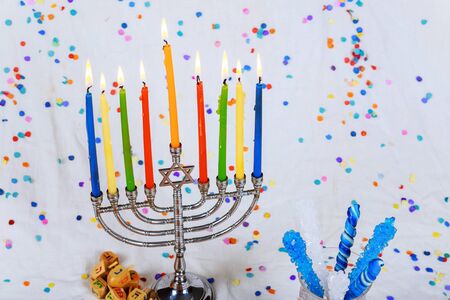 Image of jewish holiday Hanukkah with menorah traditional Candelabra Jewish holiday, Holiday symbolの写真素材
