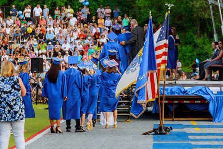 Rows of graduation in the graduation ceremony,のeditorial素材