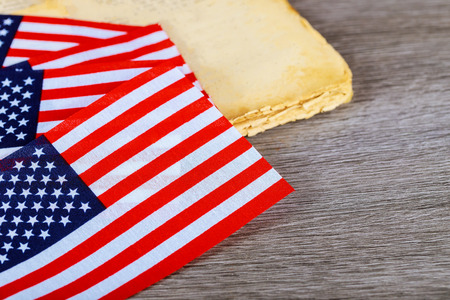 American flag wooden background. Flag United States Of America. The place to advertise, template.