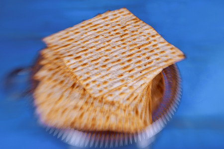 passover jewish unleavened bread background with matzoh Selective soft focus