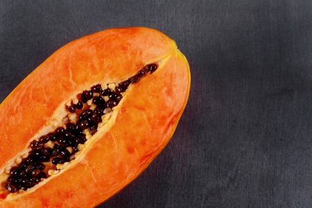 Papaya exotic fruit from Asia sweet ripe fresh papaya, raw vegan foodの写真素材