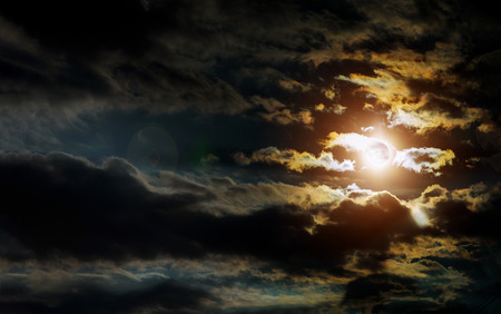 Full moon at night sky with copy spaceの写真素材