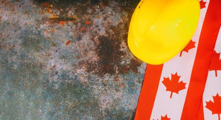 Canadian flag with word August Civic Holiday Happy Canada Day celebrationの写真素材