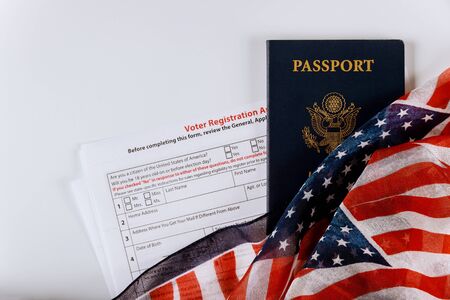 Voter Registration Application form for presidential US election United States Passports on of...