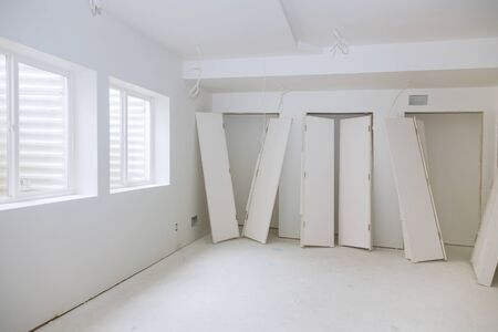 Process for under construction, remodeling, renovation, extension reconstruction door and moldingの写真素材