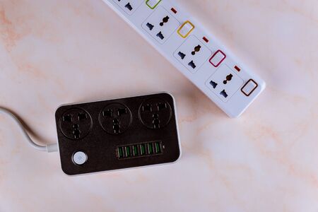 Multiple socket electric plug with separate switch for each socket for usb for charging with...