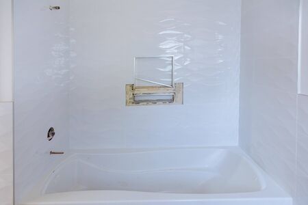 Modern design bathroom interior an open in shower in the new house