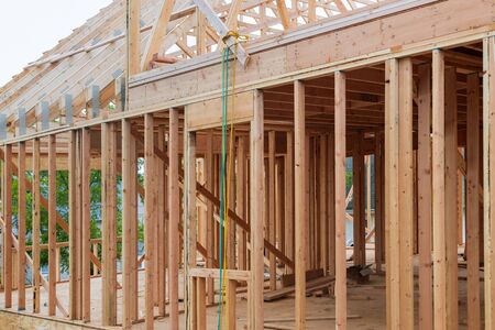Framing of a house on new home construction