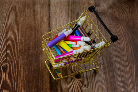 Art painters watercolor colored markers creativity in the school suppliesの写真素材