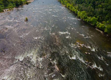 Beautiful view vertically down from a great height tourist destination place on Delaware River Pennsylvania, USAの写真素材