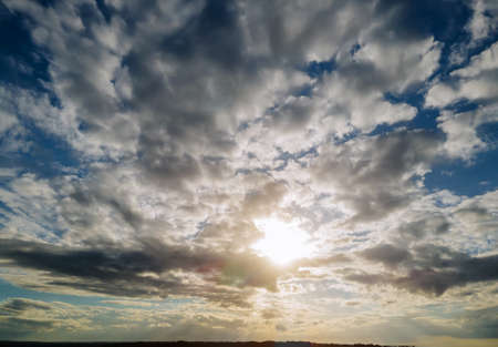 Beautiful landscape red purple orange blue pink sunset sky cloud dramaticの写真素材