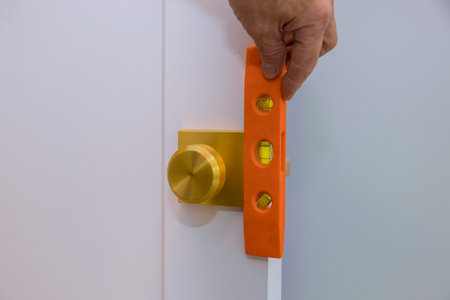 Locksmith install the door new dummy lock in house.