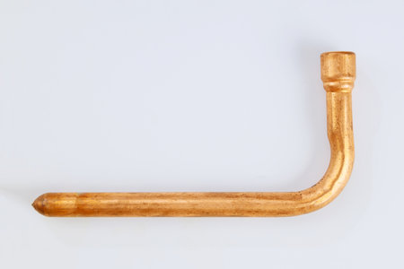 Stubout PEX Fitting, 1 2 x 8 in, Barb, Copper plumbing fitting isolated a white backgroundの写真素材