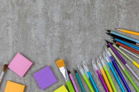 Student material on light table, back to schoolの写真素材