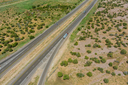 Deserted empty in the scenic road, New Mexico on this long desert highway
