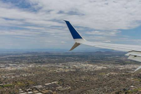 Aerial view of mountain from Scottsdale, near Phoenix Arizona looking up in US