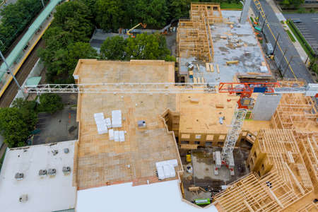 Tower crane construction for the building under construction site